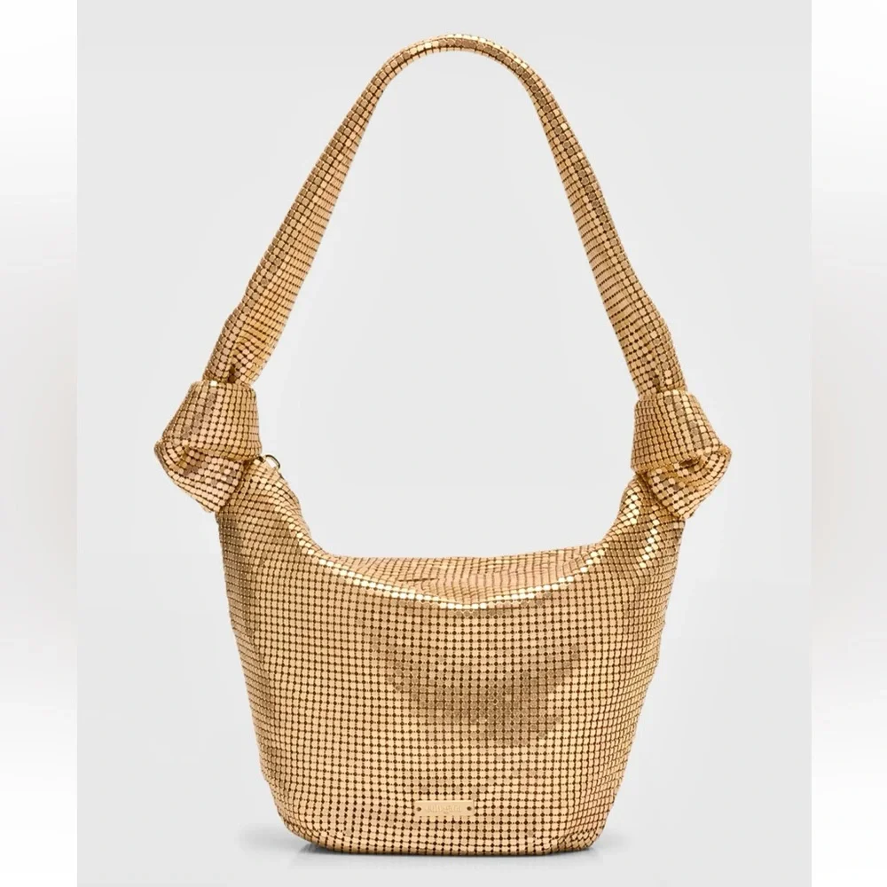 🌺🎉HP🎉🌺 NWT Cult Gaia Gia Bag Brushed Brass - Picture 1 of 16